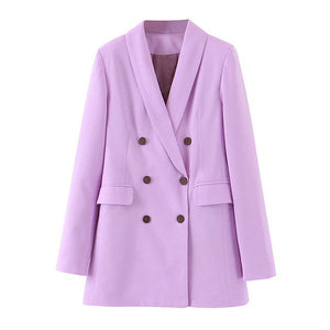 Tangada fashion women purple blazer long sleeve korea style female blazer office ladies new arrival autumn outwear SL404