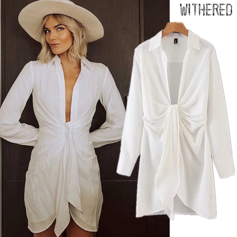 Withered fashion blogger england style white shirt bow sexy dress women vestidos de fiesta de noche vestidos party dress blazers