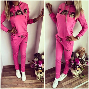 2019 Autumn Queen pattern print Tracksuit set women casual o neck long sleeve hoodies set Lady fashion winter Sweatshirt suits