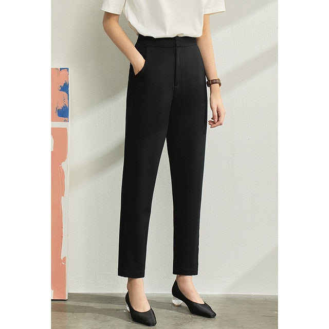 Amii Minimalist Spring Office Lady Two Pieces Set Women Fashion Lapel Solid Blazer High Waist Pants Female Suit Set 12060901