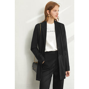 Amii Minimalist Spring Office Lady Two Pieces Set Women Fashion Lapel Solid Blazer High Waist Pants Female Suit Set 12060901