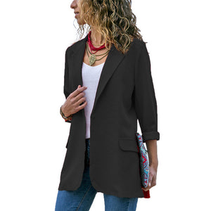 Women's Casual Slim Blazer Jacket Coat Ladies Fashion Party Fitted Top Solid color OL Blazers