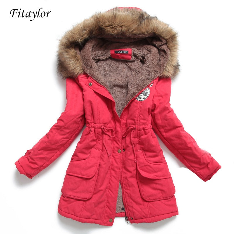 new winter women jacket medium-long thicken plus size 4XL outwear hooded wadded coat slim parka cotton-padded jacket overcoat