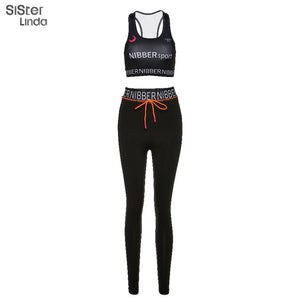 Sisterlinda Fashion Active Wear Woman Tracksuits 2Pices Female Set Crop Top Bra Skinny Legging Sportswear Sports Suit Mujer 2020