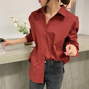 Spring Plus Size 4XL Button Women Shirt White Solid Office Lady Female Shirts 2020 Korean Casual Oversize Ladies Tops Clothes