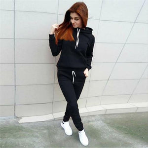 2020 Autumn Winter 2 Piece Set Women Hoodie Tops Pants Tracksuit Pullover Sweatshirt Trousers With Pockets Tracksuit Suits