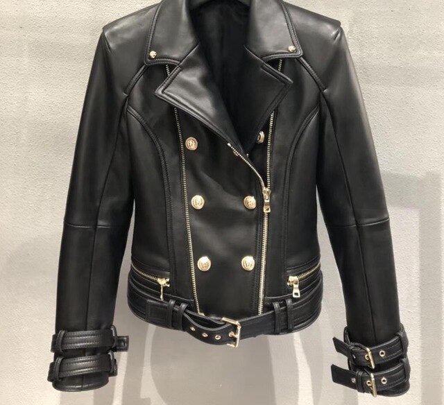 3xl 2xl plus size 2020 new women Genuine real leather jacket Double-breasted sheep zipper real leather jacket