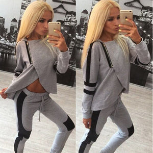 Women's Set Casual Long-sleeved Trousers Ladies Hooded Shirt Spring and Autumn Sports Pants Fashion Casual Personality Suit
