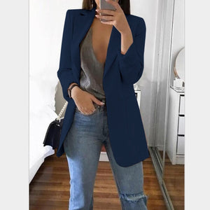 Slim Blazers Women 2019 Autumn Suit Blazers Jacket Female Work Office Lady Suit Black with Pockets Business Notched Blazer Coat